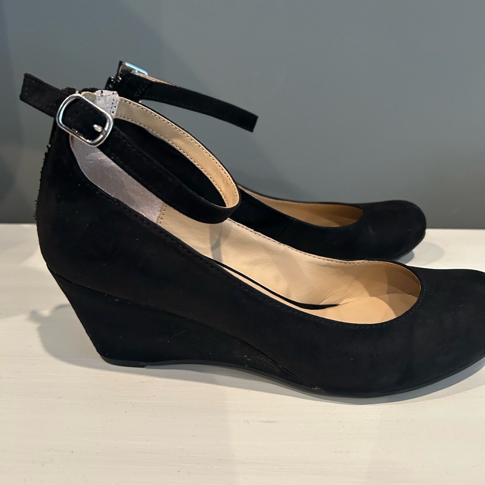 Black Wedge Heel Women's Shoes